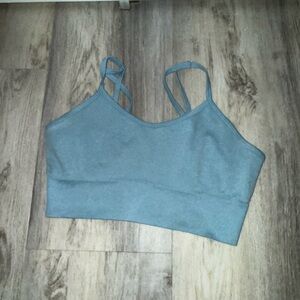 Blue Strappy Sports Bra